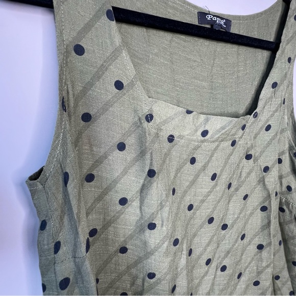 Papa Vancouver rayon umbrella dress in olive green size small - Picture 3 of 9